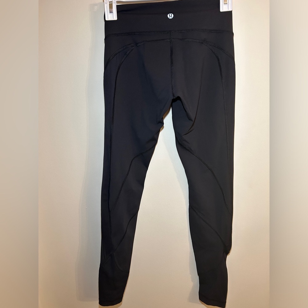 Lululemon Black Size 4 Leggings | Side Mesh & Ribbed Ankles